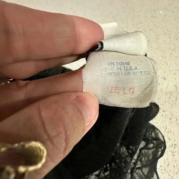 Vintage 90s Whimsigoth Lace Satin Crop Top size Large - Picture 3 of 6